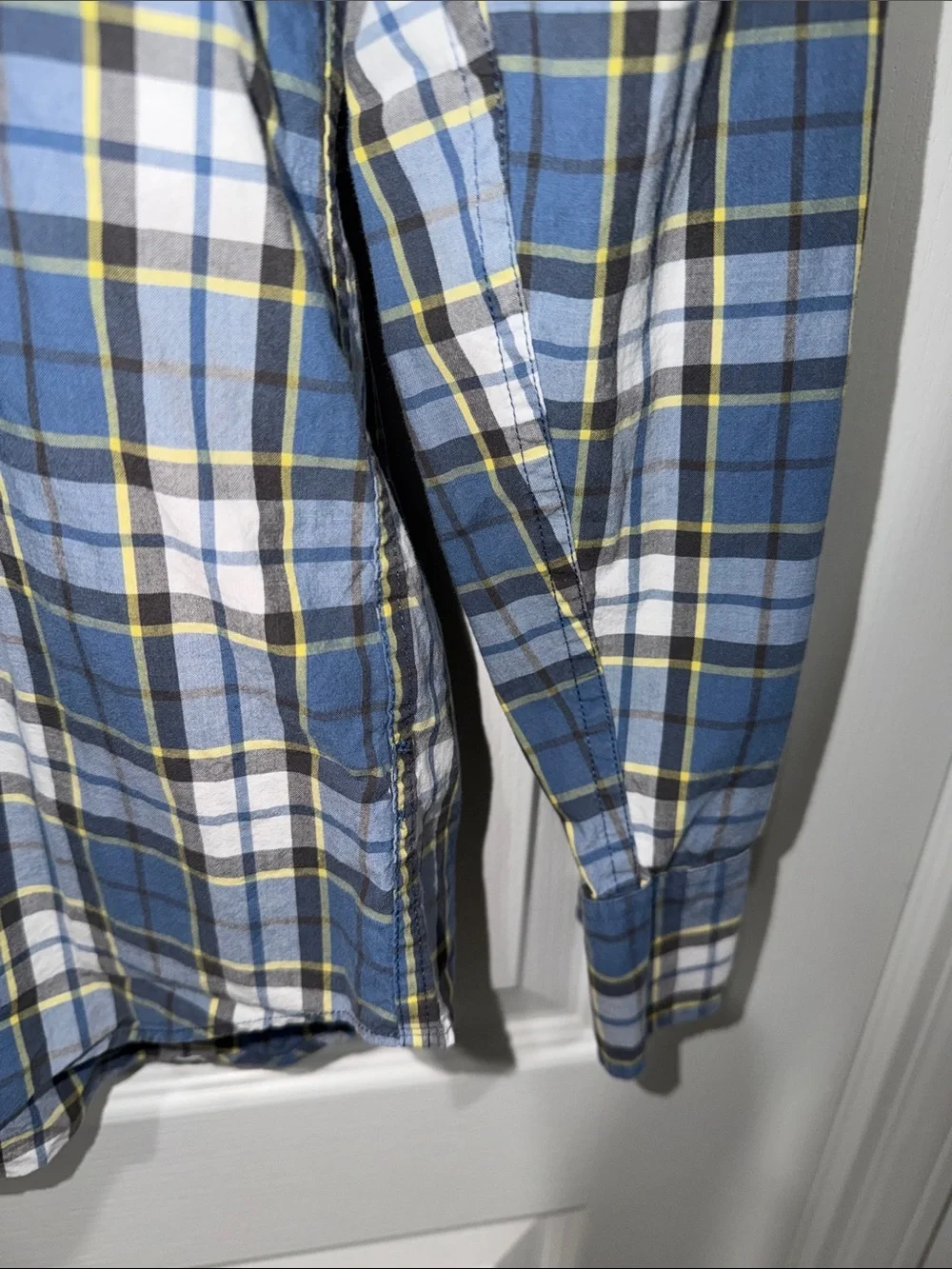 J. Crew Classic Blue Plaid Button-Down Shirt - Men 100% business casual large